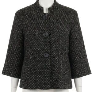 JM Collection Textured Gold Stitched Sweater Jacket - Size Small